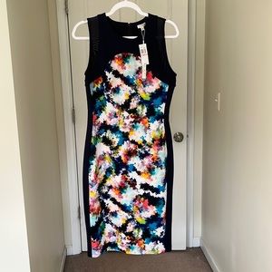 Navy Blue and Patterned Dress